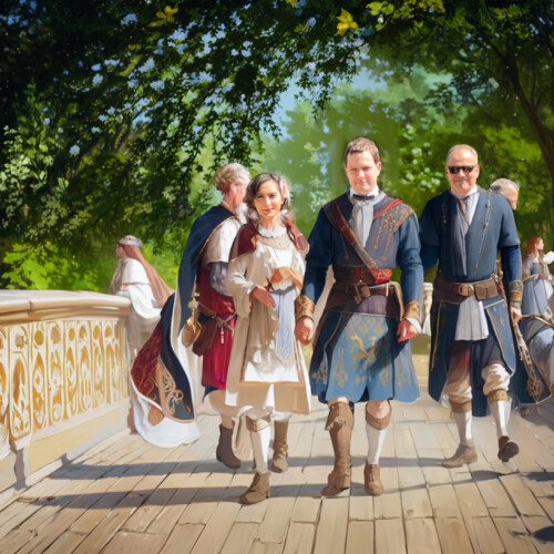 Retouching a photo with artificial intelligence in the Renaissance style